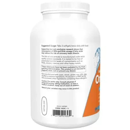 Now Foods Omega3 Fish Oil Molecularly Distilled Softgels