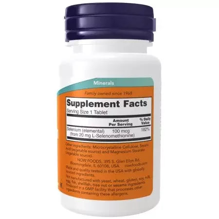 Now Foods Selenium 100 mcg Tablets