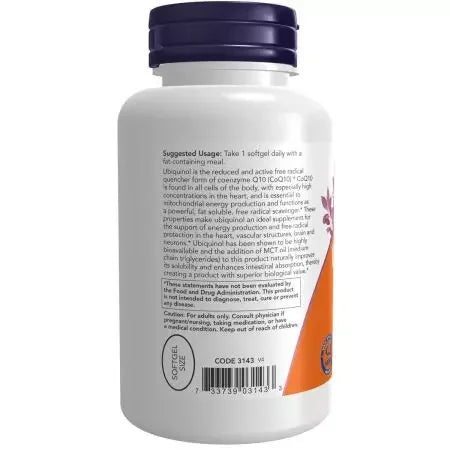 Now Foods Ubiquinol 100 mg Softgels