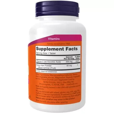 Now Foods Vitamin C500 with Rose Hips Tablets
