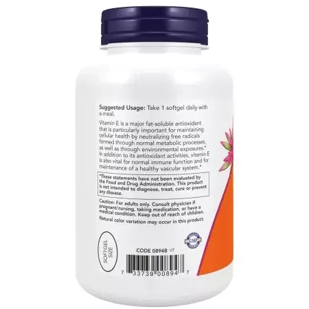 Now Foods Vitamin E400 With Mixed Tocopherols Softgels