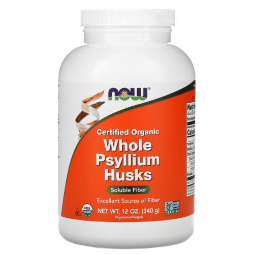 Organic Whole Psyllium Husks 12 oz (340 g) - Now Foods - welzo