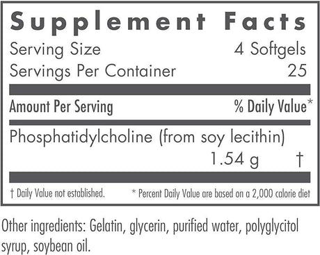 Phosphatidyl Choline 100 gels - Nutricology / Allergy Research Group - welzo