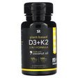 Plant Based D3 + K2 - 60 Veggie Softgels - Sports Research - welzo