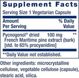 PycnogenolÂ® French Maritime Pine Bark Extract - 100 mg - 60 vegetarian capsules - Life Extension - welzo