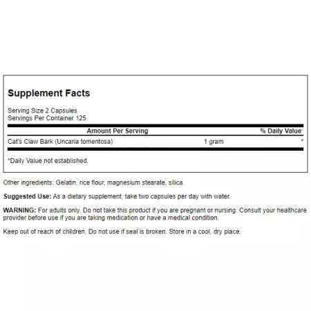 Swanson Full Spectrum Cat's Claw 500mg Capsules