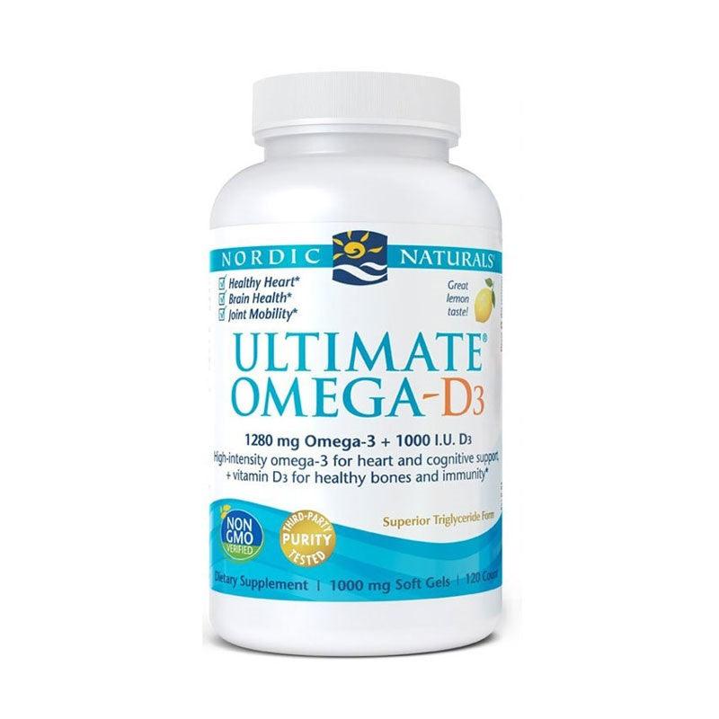 Ultimate Omega D3 (Lemon) 120 Soft Gels - Nordic Naturals - welzo