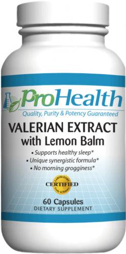 ProHealth Valerian Extract with Lemon Balm - 160 mg, 60 capsules