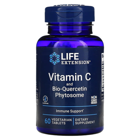 Vitamin C and Bio-Quercetin Phytosome- 60 Vegetarian Tablets - Life Extension - welzo