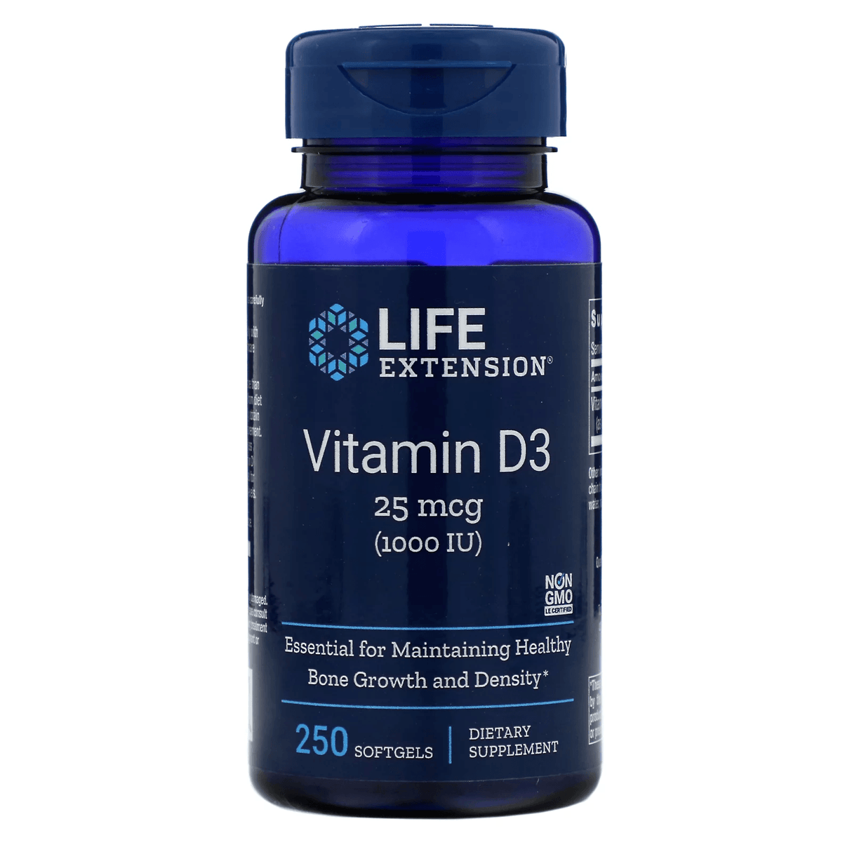 Vitamin D3 1000 IU, 250 Softgels - Life Extension - welzo