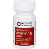 Vitamin D3 10,000 IU - 120 softgels - Protocol For Life Balance - welzo