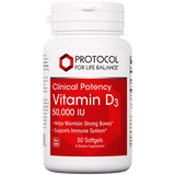 Vitamin D3 50,000 IU - 50 softgels - Protocol For Life Balance - welzo