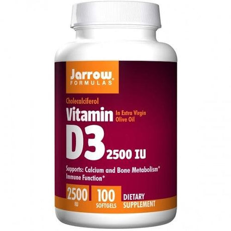 Vitamin D3 Cholecalciferol 2500 IU, 100 Softgels - Jarrow Formulas - welzo