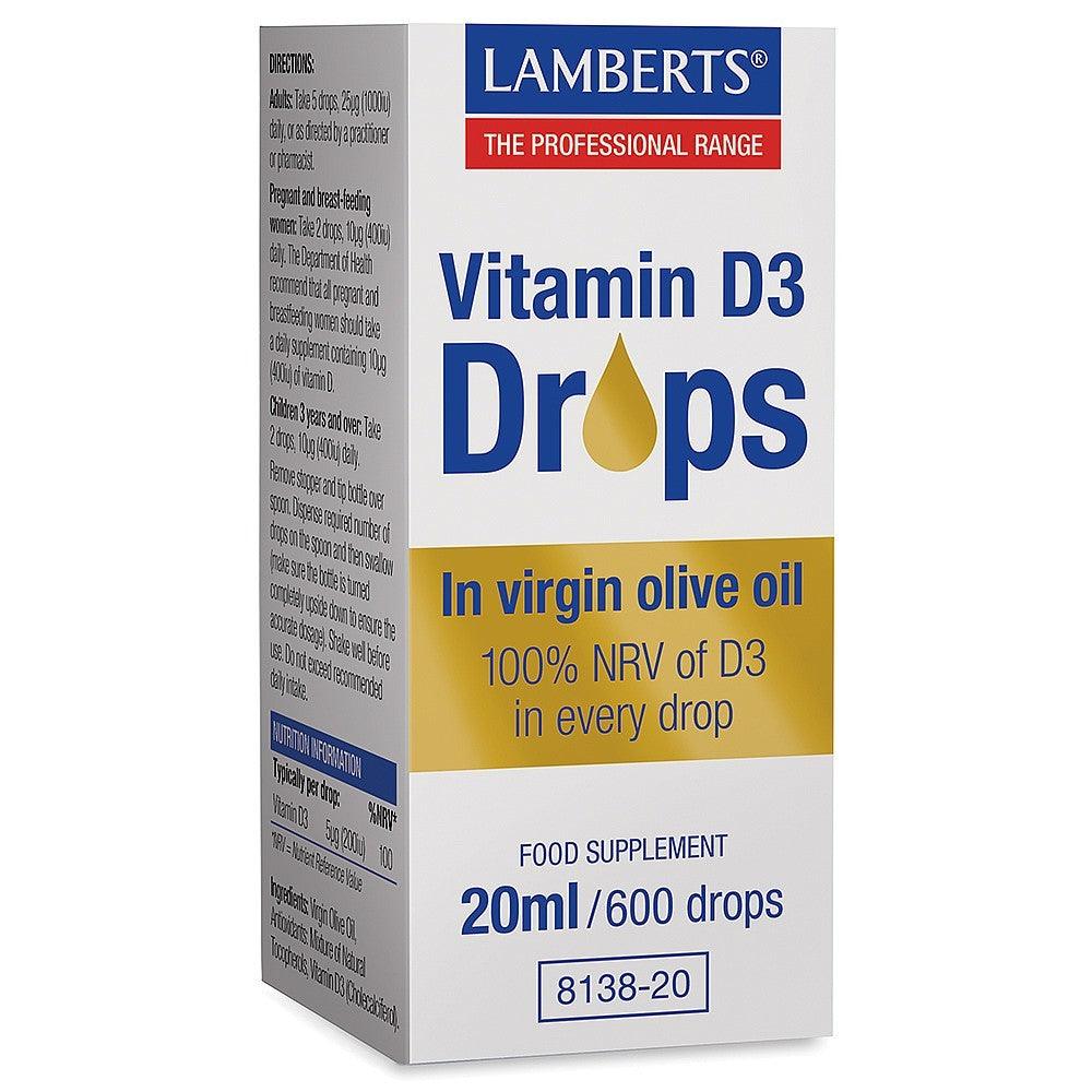 Lamberts Vitamin D3 Drops - 20ml/600 Drops