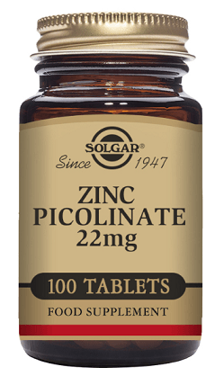 Zinc Picolinate 22mg, 100 Tablets - Solgar - welzo